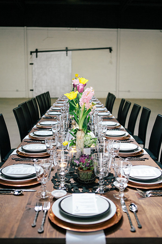 long table reception seating