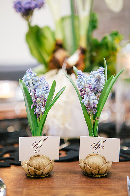 bare bulb bluebell place card holders