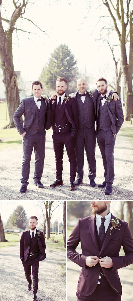classic dark grey groomsmen attire