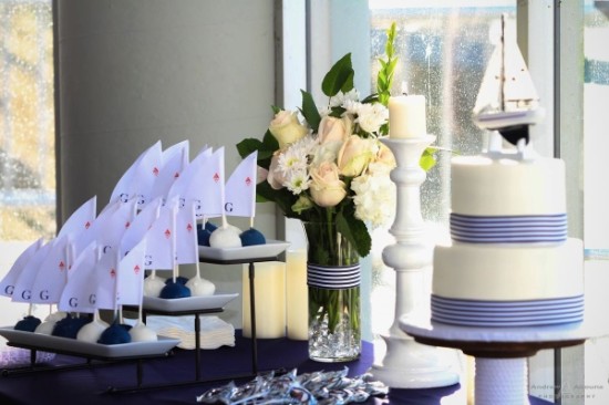 Nautical Wedding Cake and Deserts