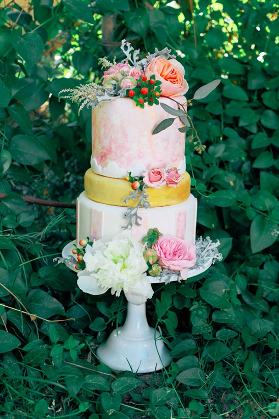 triple tier pastel wedding cake