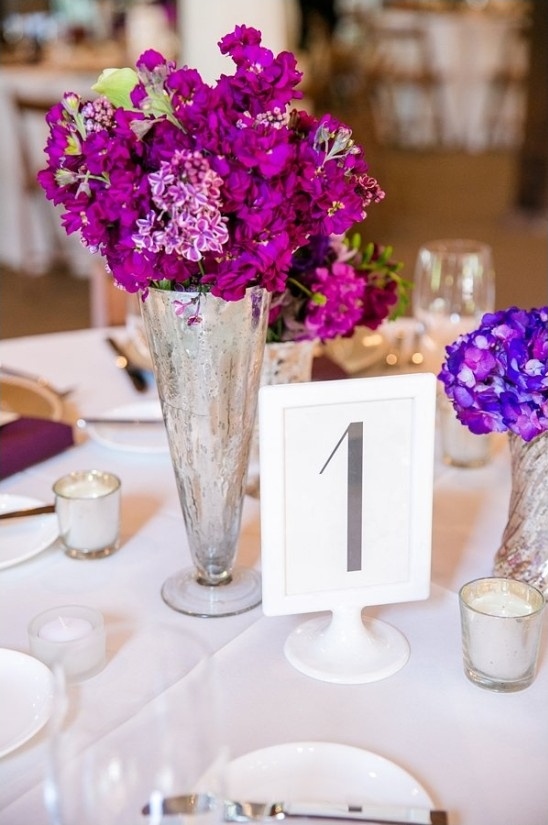 white frame stand table number