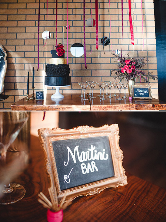 cake table and martini bar