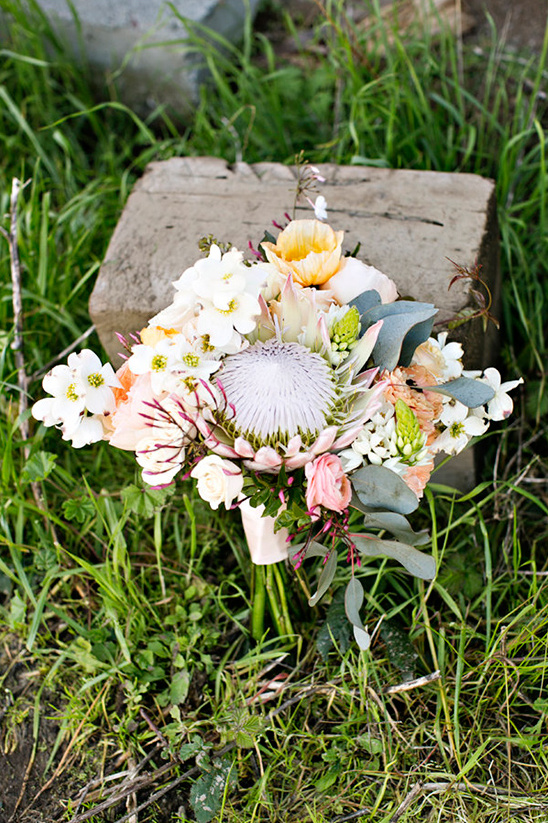 king protea wedding bouquet