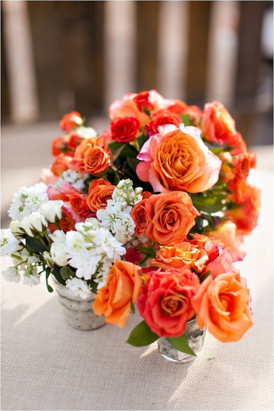 Beautiful orange and white flower arrangement