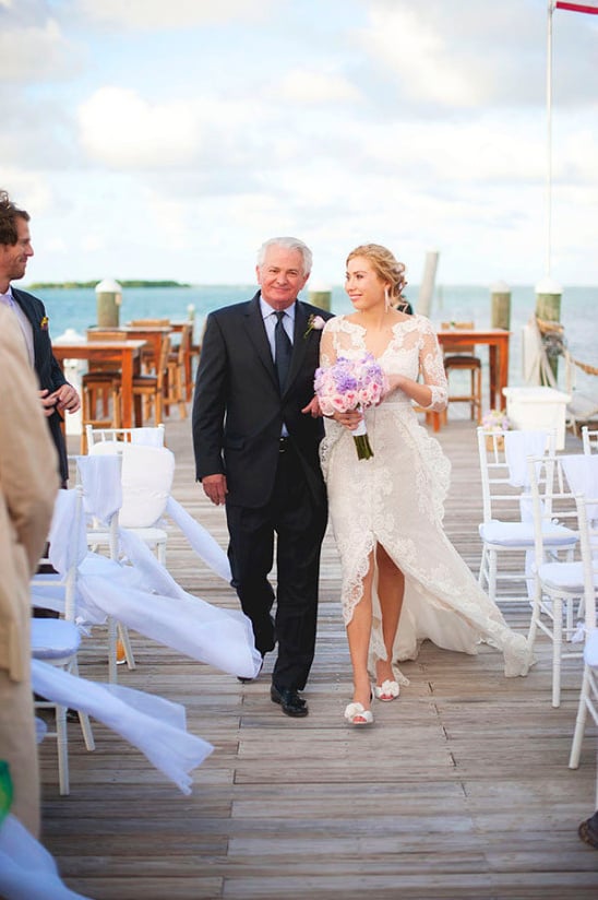 walking down the aisle on the docks