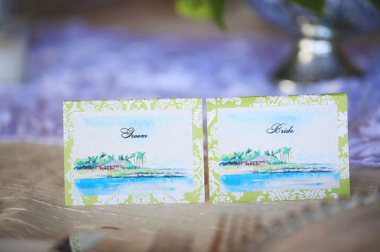 bride and groom placecards