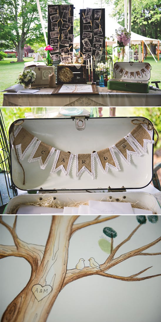 welcome table with fingerprint guestbook