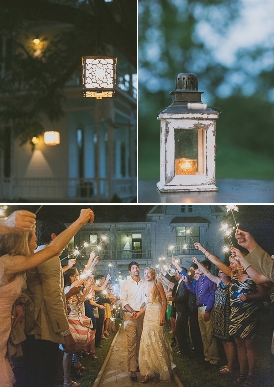 lantern lit reception and sparkler exit