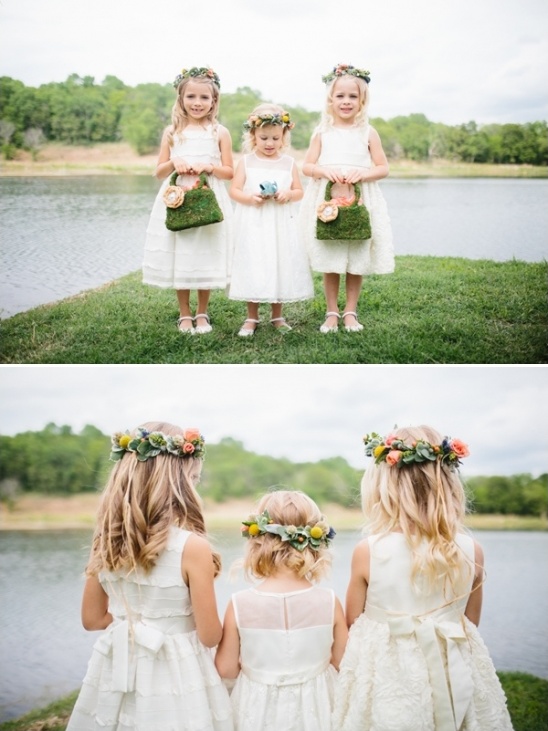 flower girls with floral halos