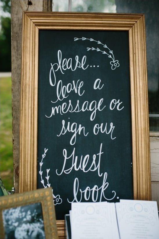 sign our guestbook chalkboard sign