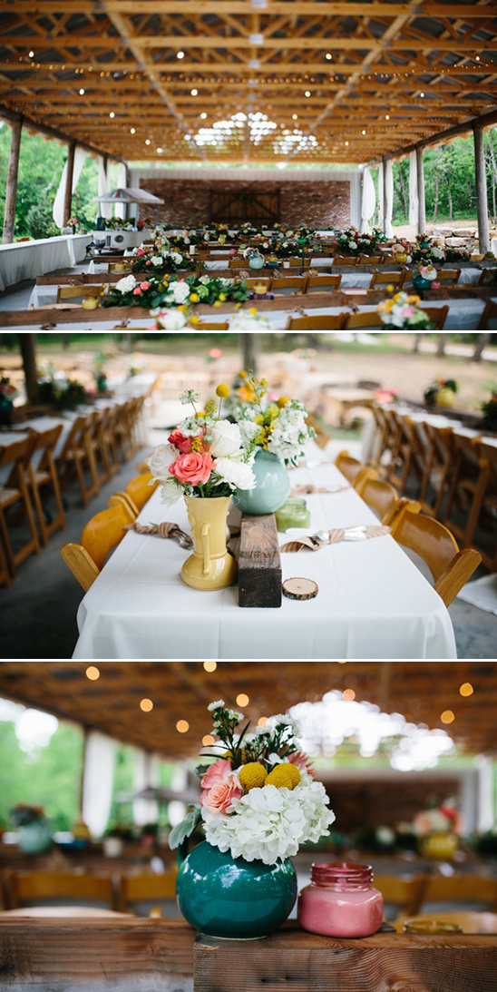 family style seating with diy centerpieces