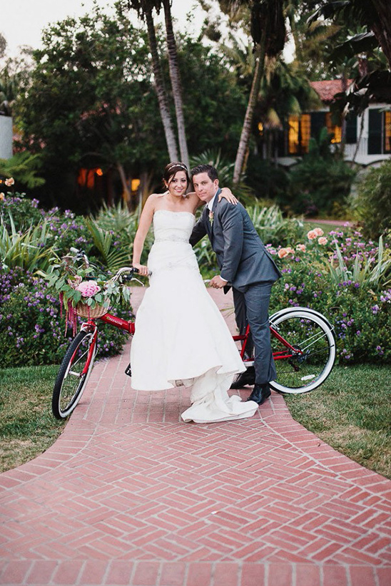 tandem bike at wedding