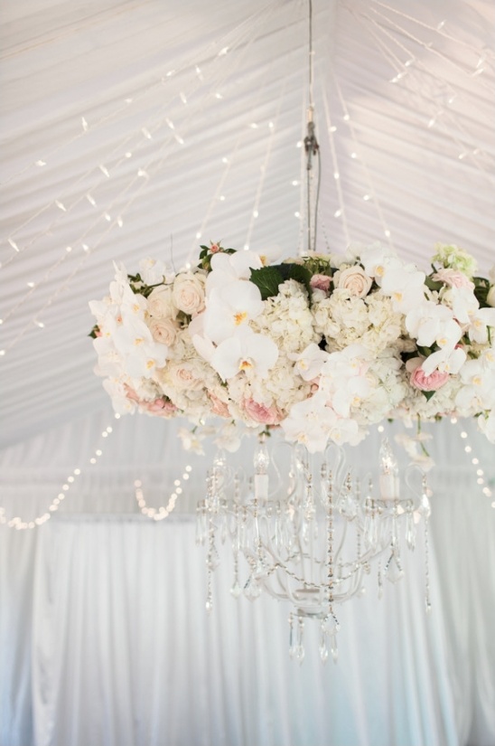 cover your chandeliere in beautiful flowers