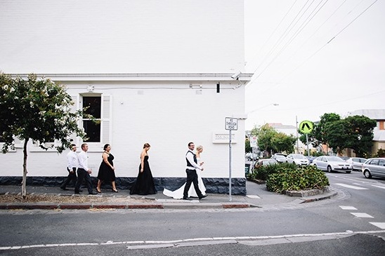 Intimate, Modern Black & White Wedding