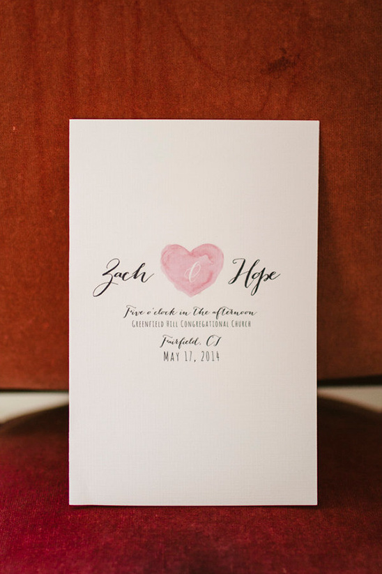 Zach and Hope wedding invitation with heart graphic