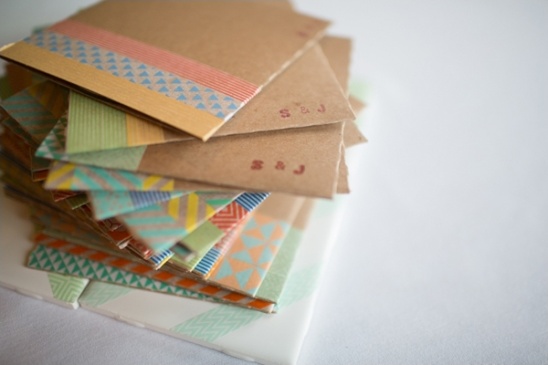washi tape decorated cd holders