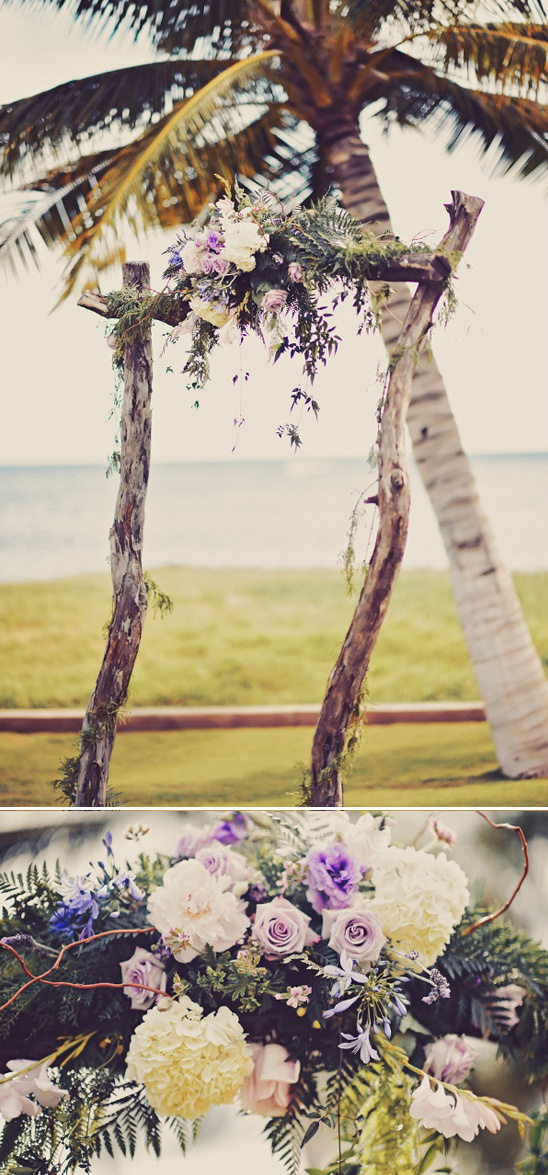 flower topped wedding arch