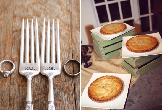 wedding forks and wedding pies