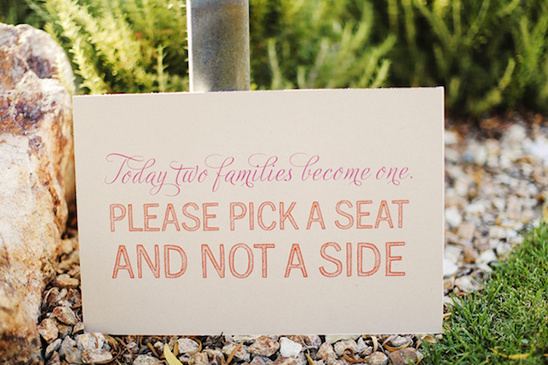 pick a seat not a side sign