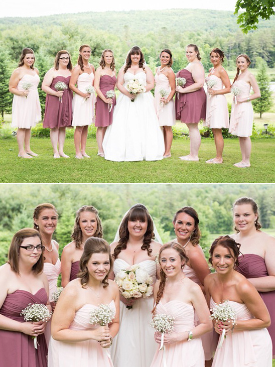 mixed pink bridesmaids dresses