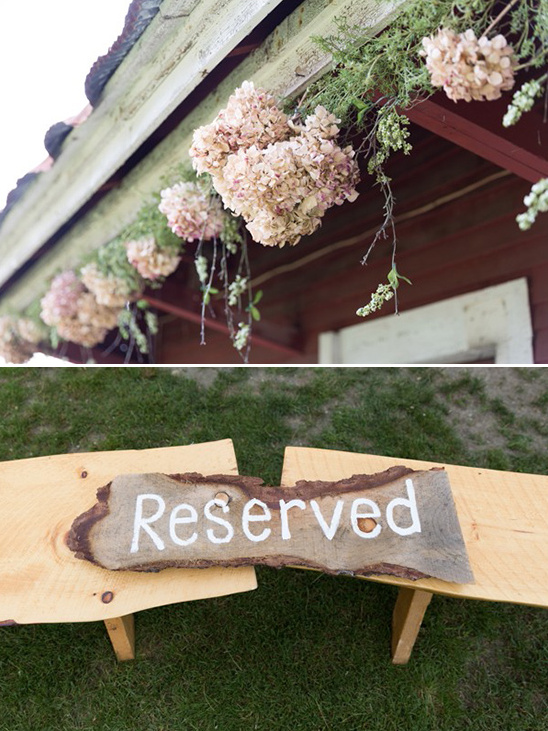 wood plank reserved sign