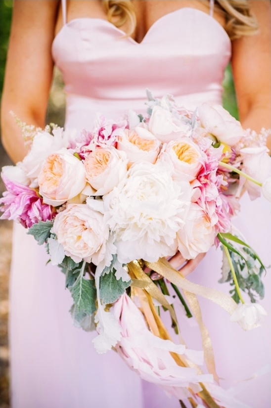 pink and peach bridal bouquet