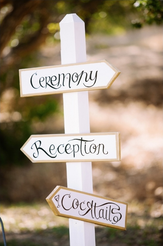 ceremony reception cockails sign