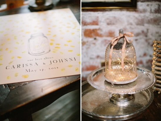 our love glows firefly themed guestbook table