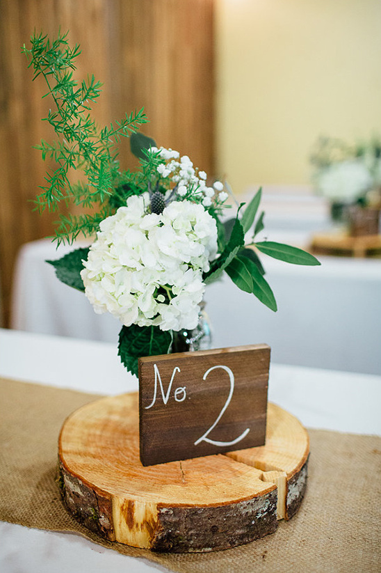 wood slice and wood block table numbers