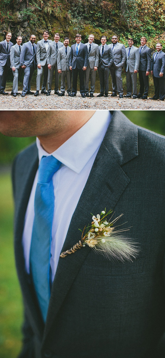 classic grey and blue groomsmen attire