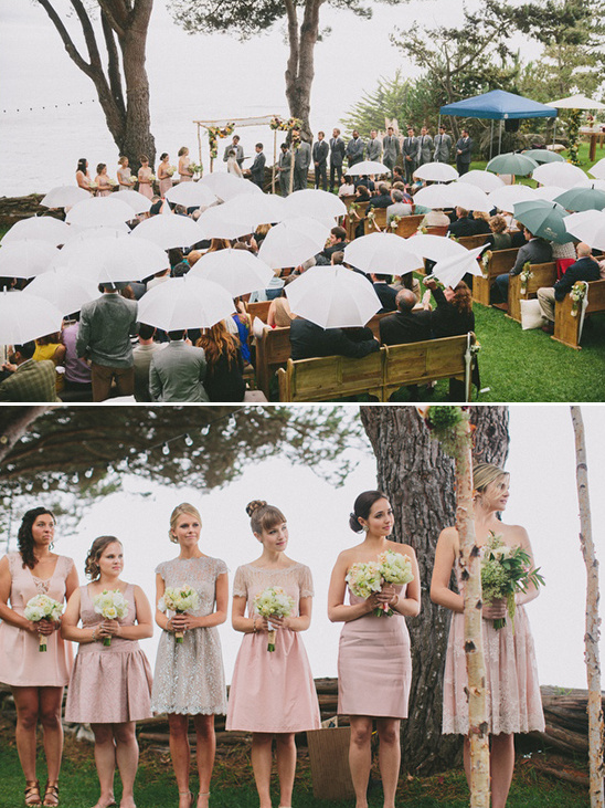 umbrella filled wedding ceremony