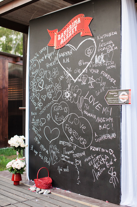 Wedding chalkboard guestbook of Katerina and Alexey