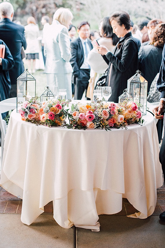 Elegant wedding table centerpiece with floral arrangements