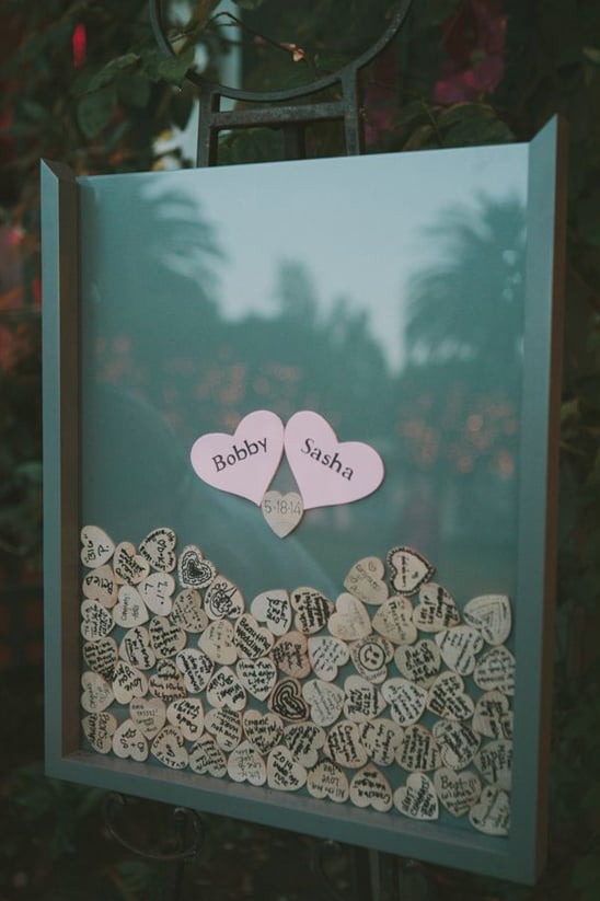 signed wooden heart guestbook