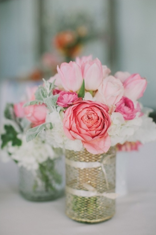 small pink floral arrangements