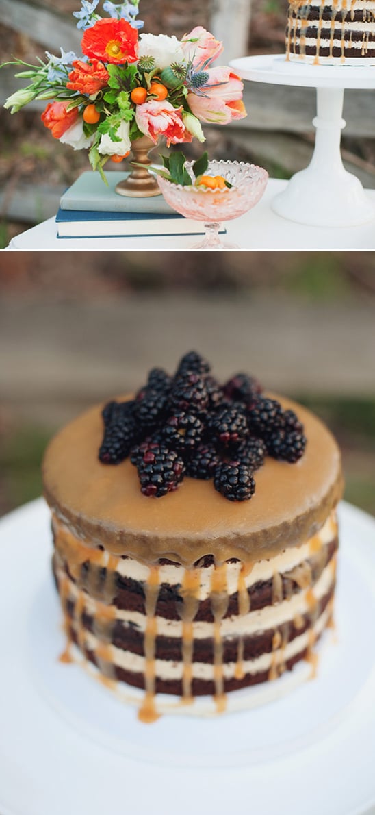 caramel blackberry wedding cake