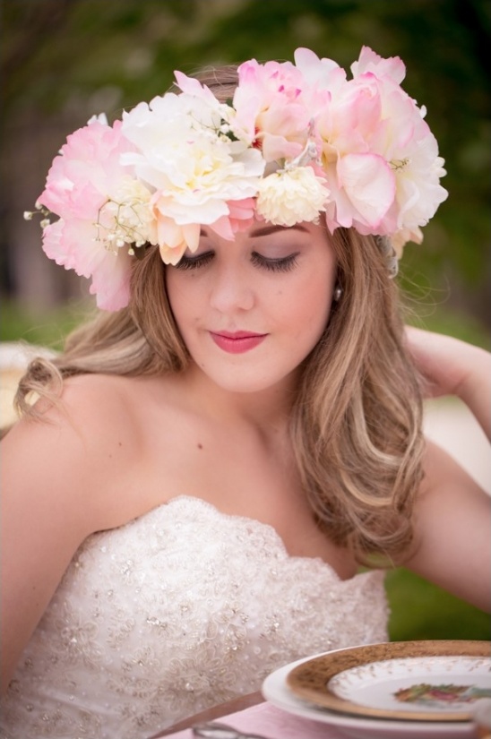 gorgeous pink and white floral crown