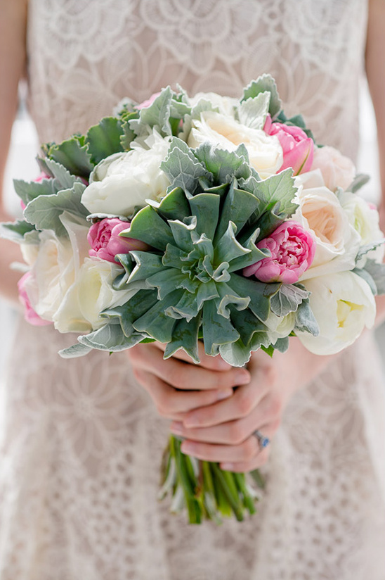 large greens used in floral bouquet