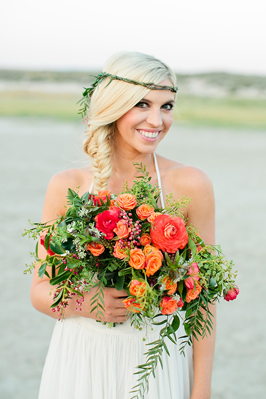 orange and red bouquet