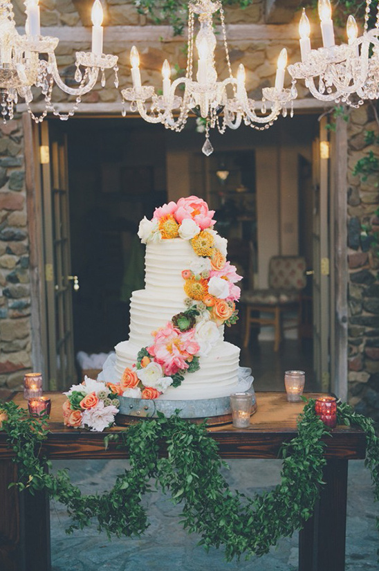 floral cascade wedding cake