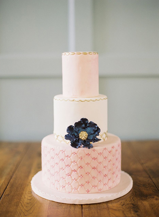 pink and cream wedding cake