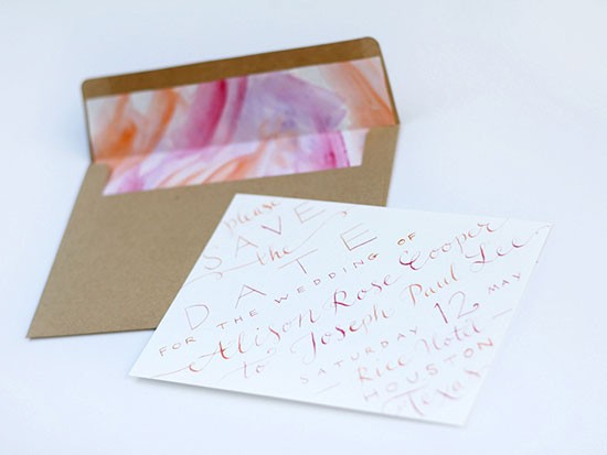 Elegant handwritten save the date invitation design