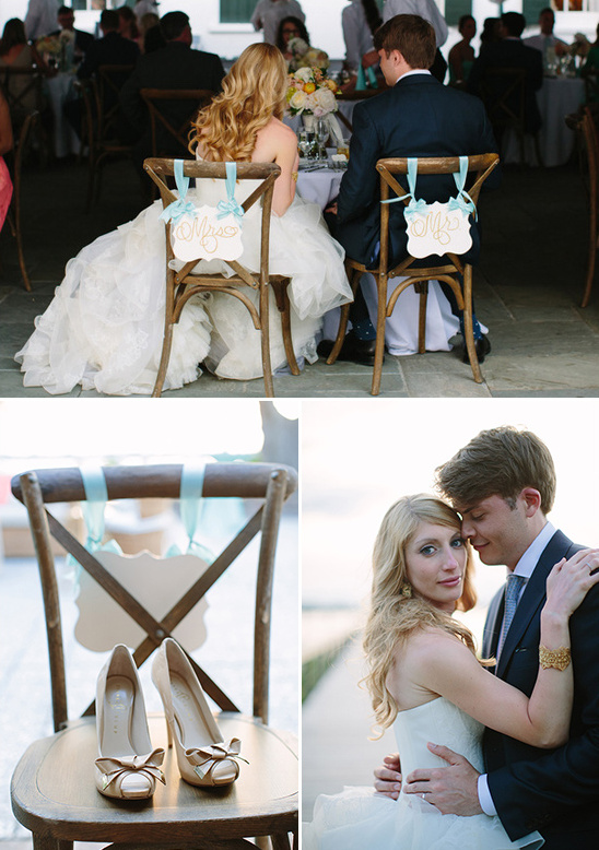 Bride and groom at wedding reception detail shots