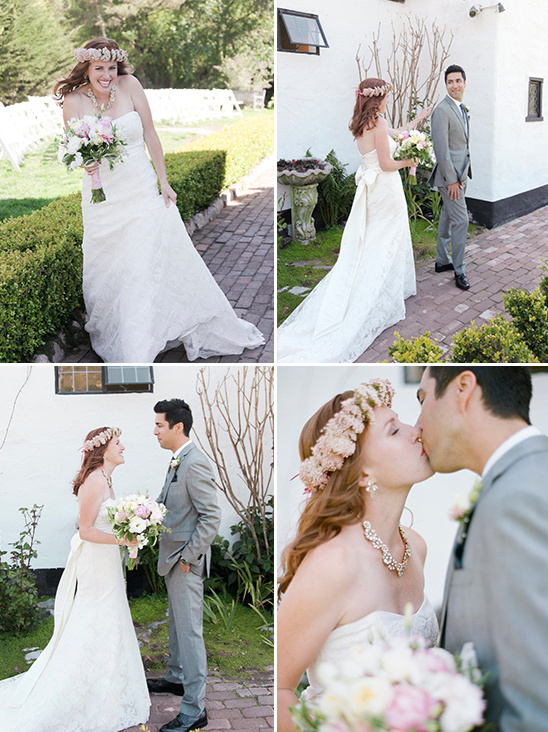 Romantic wedding moments of a bride and groom celebrating their love