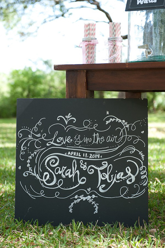 chalkboard love is in the air sign
