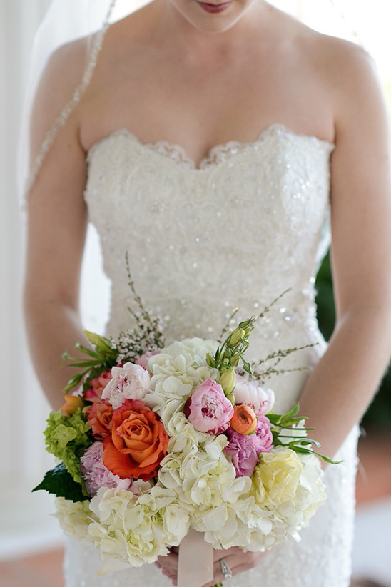 multi colored round wedding bouquet