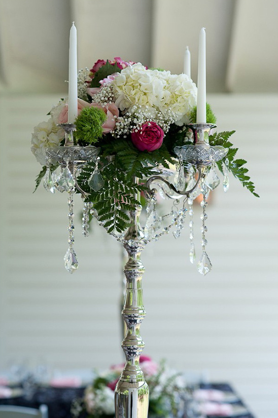 tall candle and flower centerpieces