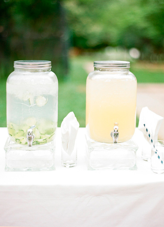 cucumber water and lemonade table