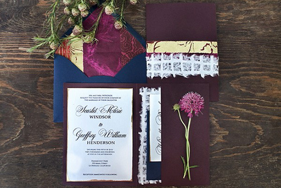 dark purple wedding invitations